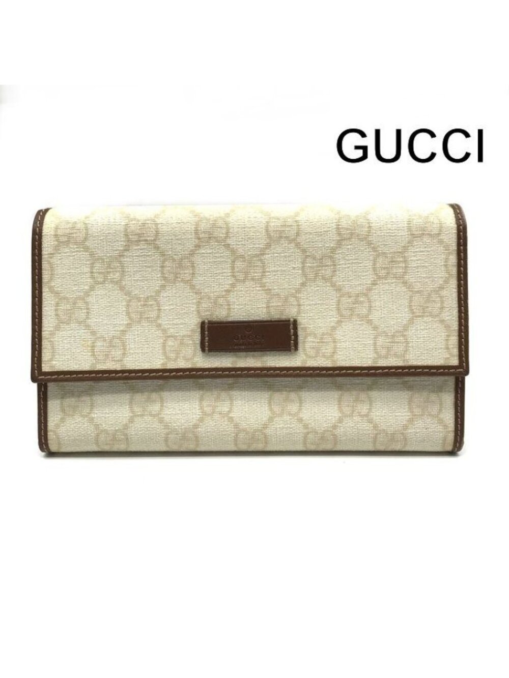 Gucci GG Supreme Logo Wallet White